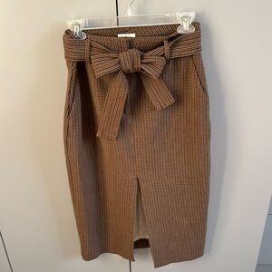 Wilfred Aritzia Jallade Houndstooth Midi Pencil Skirt - Silk lined